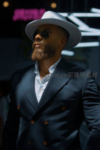 戴帽绅士街头风范