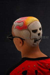 骷髅火焰发型艺术特写
