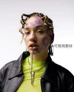 前卫艺术妆容少女特写