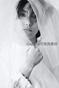 薄纱掩面的新娘神秘感