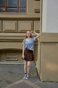 学院风少女街角的文艺瞬间