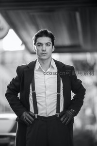 黑白肖像中的绅士风范与沉稳气质