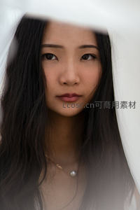 薄纱遮面神秘东方美人