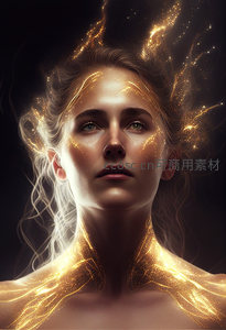 金色光芒中的神秘女神