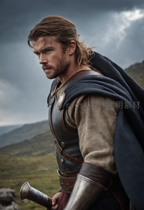 风雨中的战士凝视远方