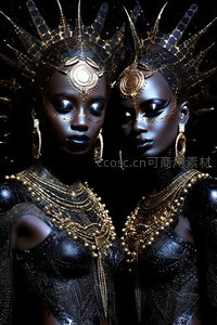 黑金双生女神的神秘肖像