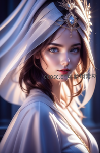 戴着宝石头饰的圣洁少女