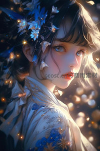 蓝花精灵少女夜光梦幻回眸