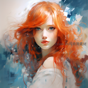 红发少女的梦幻肖像