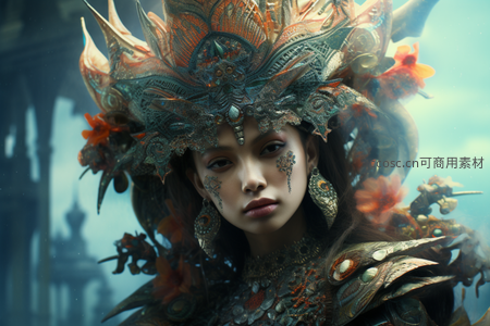 神秘异域女王的华丽头饰