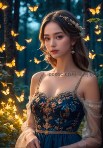 蝴蝶森林中的花冠美人