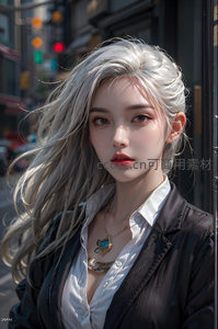 银发都市丽人街角回眸