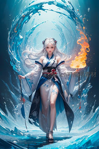 水火双灵共舞，白衣仙子掌中燃焰