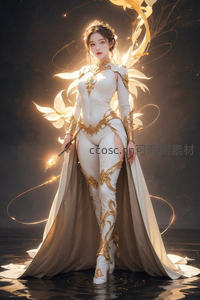 圣光天使持杖，白金战袍辉耀