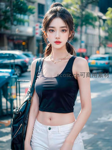 街头时尚的都市丽人