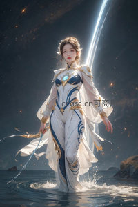 海神之女踏浪而来，光束贯空如剑