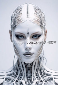 未来感机械女性肖像