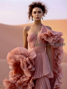 沙漠玫瑰礼服时尚大片