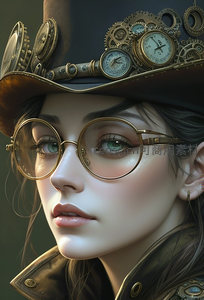 蒸汽朋克少女，齿轮与镜片的奇幻世界