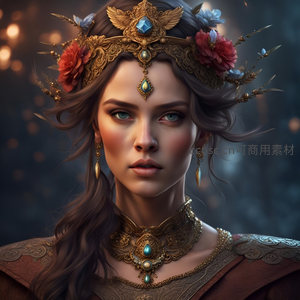 花冠女神眼神深邃如星辰大海