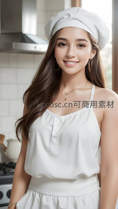 厨房里的微笑女厨师