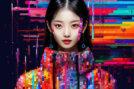 像素风暴中的酷飒女孩