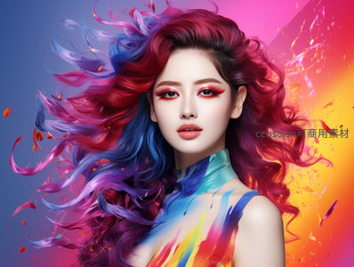 炫彩风暴中的时尚女神