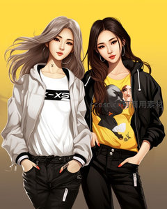 潮流双姝，街头时尚的完美演绎