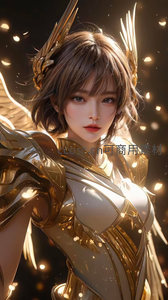 金甲天使暗夜微光中凝视