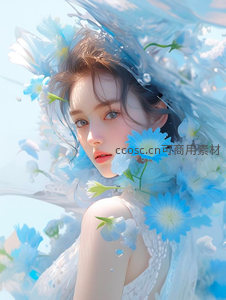 水下花海中的梦幻少女