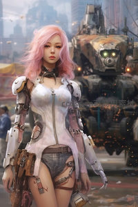 粉发机甲少女，废土都市的孤勇者