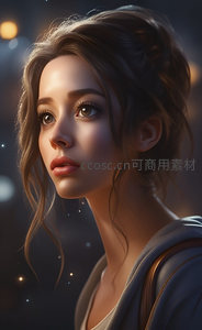 柔光下的少女側顏如夢似幻