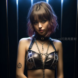 霓虹光影下的酷炫朋克少女