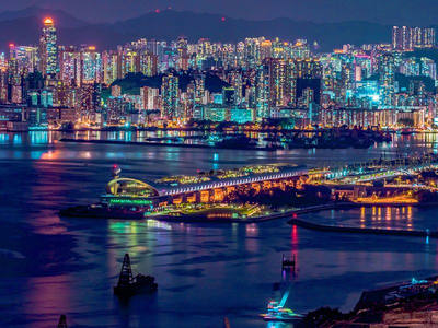 璀璨维港夜景尽显都市繁华