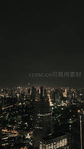 静谧夜幕笼罩下的城市剪影