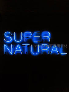 蓝色霓虹‘SUPER NATURAL’照亮砖墙