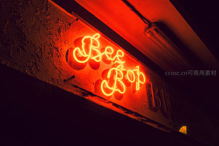 复古风格Bee Bop霓虹灯招牌