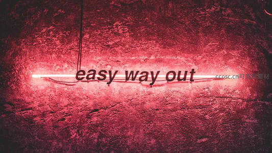 粗糙墙面上的红色霓虹标语装饰