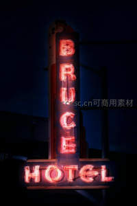 布鲁斯酒店复古霓虹灯