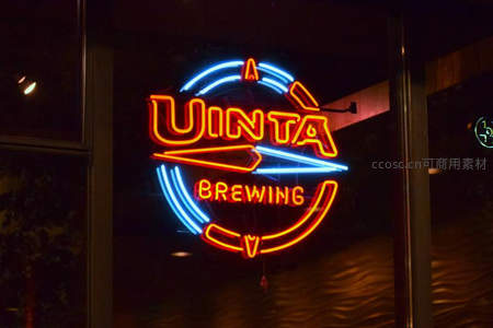圆形霓虹啤酒品牌标志