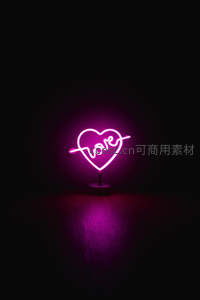 爱心箭头霓虹灯温馨桌面