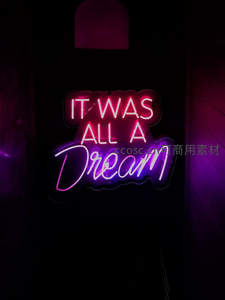 粉紫霓虹灯牌 It Was All A Dream