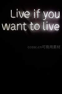 白色霓虹点亮生命宣言