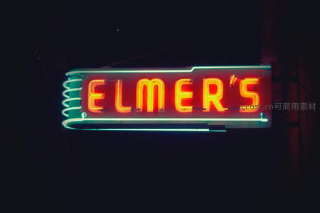复古霓虹店招：ELMER'S