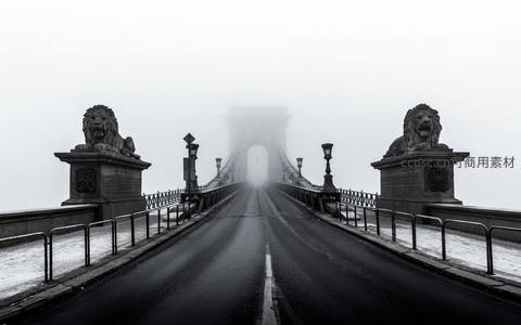 雾中狮守桥，空寂通幽处