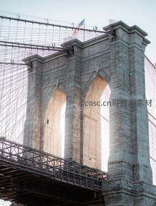 布鲁克林大桥塔楼细节特写