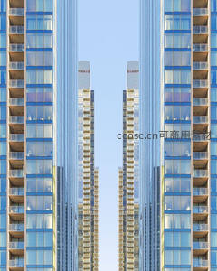 玻璃幕墙高楼间的几何构图