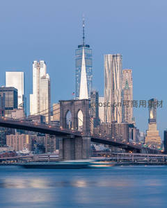 布鲁克林大桥与曼哈顿天际线的晨曦