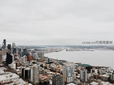 雪后城市全景俯瞰图