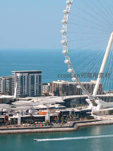 滨海摩天轮与蔚蓝海景的现代地标